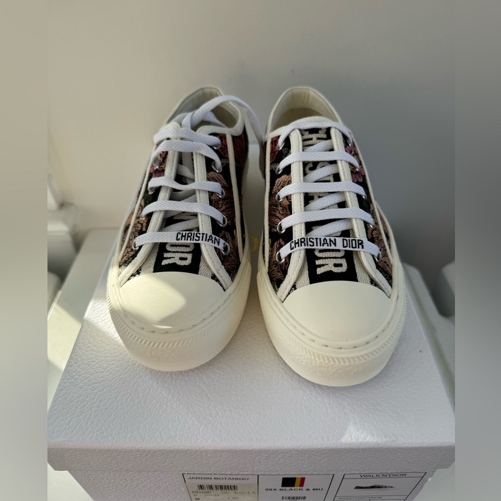 Canvas Jardin Botanique Embroidered Womens Walk'N'Dior Low Top Sneakers 36
